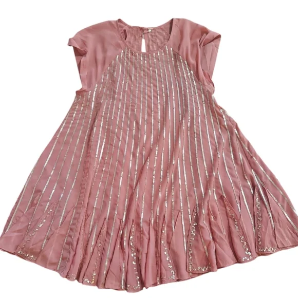 NWT Free People Pink Cocktail Flowy Sequin Mini Dress sz XS